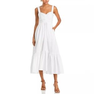 A.L.C. Lilah II Cotton Midi/Maxi Dress Sweetheart Neckline - White Size 8